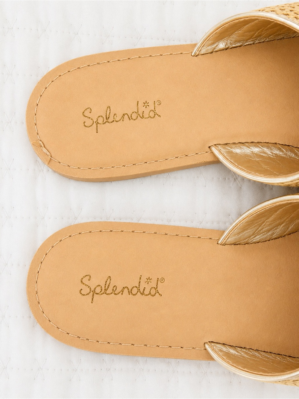 NWT Splendid Sandy Raffia Gold Woven Buckle Slide Sandals Size 10 NWT - Picture 3 of 7